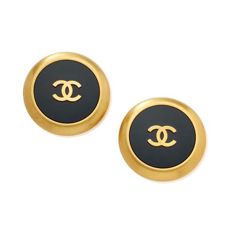 black and gold vintage chanel earrings|vintage chanel cc earrings price.